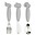 Set 3 Posate Anti-Scivolo - Forchetta, Cucchiaio e Coltello - Grigio - Silicone Alimentare e Acciaio inossidabile