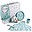 Goodie Box Prima Pappa - Set con Bavaglino, tovaglietta, Piatto, cucchiaio e mini Tazza - Blu - 100% Silicone Alimentare
