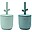 Set 2 Tazze con Tappo e Cannuccia - Peekaboo - Wally - Blu - 100% Silicone Alimentare