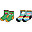 Pacco da 2 Calzini Antiscivolo - Arcobaleno/Fattoria - Cotone bio Pacco da 2 Calzini Antiscivolo - Arcobaleno/Fattoria - Cotone bio