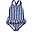 Costume da Bagno Intero Amara - Righe Blu/Creme de la Creme - UV 50+