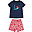 Pigiama Estivo Fearne - Sirena - Pantaloncini + Maglietta - 100% Jersey di Cotone Bio GOTS - Si Illumina al Buio!