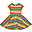 Vestito con Taglio Svasato Spring Skater - Camper Blu Arcobaleno - Unicorni Vestito con Taglio Svasato Spring Skater - Camper Blu Arcobaleno - Unicorni