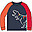 Maglia Manica Lunga con Applique Jake - Indigo e Rainbow Dino - A day in the City - Cotone Organico