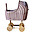 Carrozzina per Bambole Alto - Rosa - 62 cm - 100% Vimini