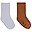 Pacco 2 Calzini Antiscivolo - Pearl Blue Leather Brown - Cotone Biologico