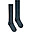 Calzini Lunghi a Costine - Blu Grigio - Cotone Bio GOTS