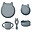 Set Stoviglie Vivi - Coniglietto - Blu - 100% Silicone