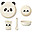 Set Pappa Brody Junior - Panda - Crema - Set 4 Pezzi - 100% Biodegradabile!