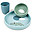 Set Pappa in Silicone Alimentare - Piatto Ciotola e Tazza - Happy Clouds - Blu Set Pappa in Silicone Alimentare - Piatto Ciotola e Tazza - Happy Clouds - Blu
