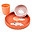 Set Pappa in Silicone Alimentare - Piatto Ciotola e Tazza - Happy Clouds - Papaya Set Pappa in Silicone Alimentare - Piatto Ciotola e Tazza - Happy Clouds - Papaya
