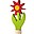 Figura Decorativa per Base Anello delle Feste - Fiore Rosso - 7cm Figura Decorativa per Base Anello delle Feste - Fiore Rosso - 7cm