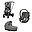 Trio Passeggino Priam4 Platinum - Seduta + Seggiolino Auto Cloud Z2 + Navicella Lux - Chrome Black e Soho Grey Trio Passeggino Priam4 Platinum - Seduta + Seggiolino Auto Cloud Z2 + Navicella Lux - Chrome Black e Soho Grey
