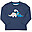 T-Shirt Maniche Lunghe - Dino Pals - Blu Navy - 100% Cotone Bio