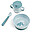 Set Pappa - Ciotola Tazza e Cucchiaio - Elphee - Blu - 100% PP Alimentare
