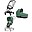 DUO Mios3 - Telaio Passeggino Chrome Black con Seat Pack e Navicella Leaf Green DUO Mios3 - Telaio Passeggino Chrome Black con Seat Pack e Navicella Leaf Green