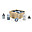 Scatola Forme Geometriche a Incastro in Legno - Blu - Legno di Faggio Certificato FSC