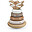 Torre Anelli Impilabili in Legno - Beige - Legno di Faggio Certificato FSC