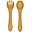 Set Forchetta e Cucchiaio - Miele/Oro - Silicone